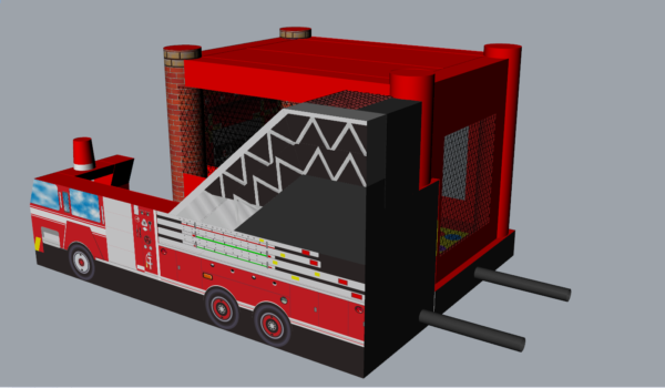 Feuerwache / Feuerwehr Hüpfburg XL 4,98×6,5x3,6m – Bild 5