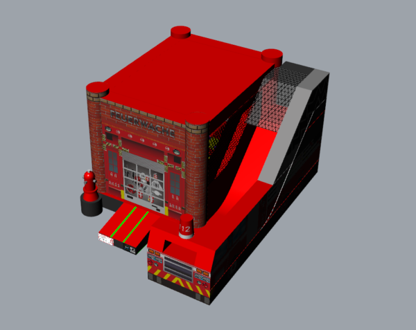 Feuerwache / Feuerwehr Hüpfburg XL 4,98×6,5x3,6m – Bild 6